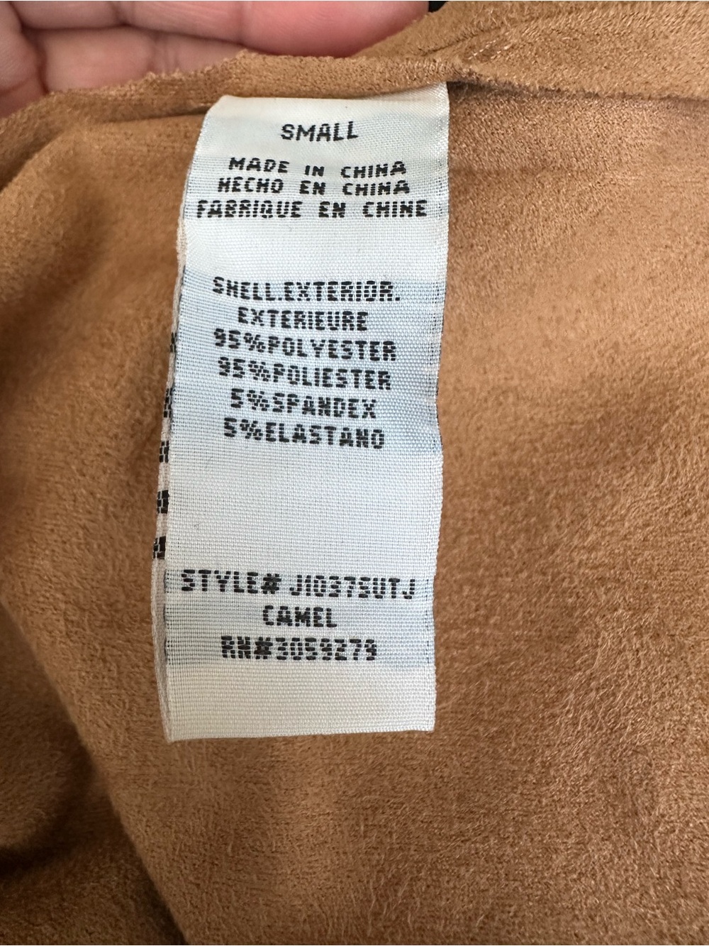 Thread + Supply Camel Faux Suede Open Front Jacket Cardigan Size Small - Picture 11 of 14